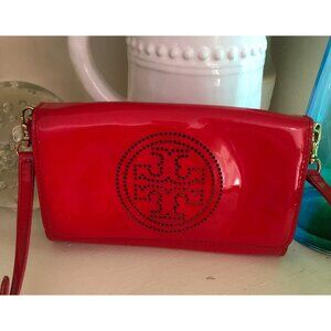 TORY BURCH Patent Leather Reva Red Shoulder Crossbody Bag